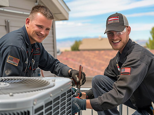 Air conditioning workers